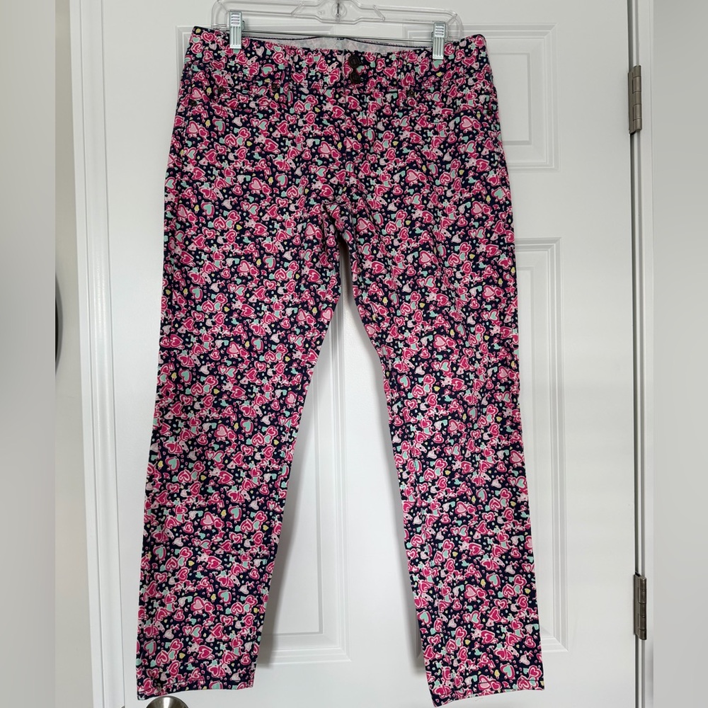 Lilly Pulitzer worth skinny mini jeans pants size 10 navy candy hearts